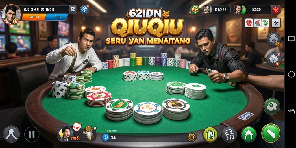 Screenshot utama gameplay QiuQiu di 62IDN memperlihatkan suasana permainan yang menarik.