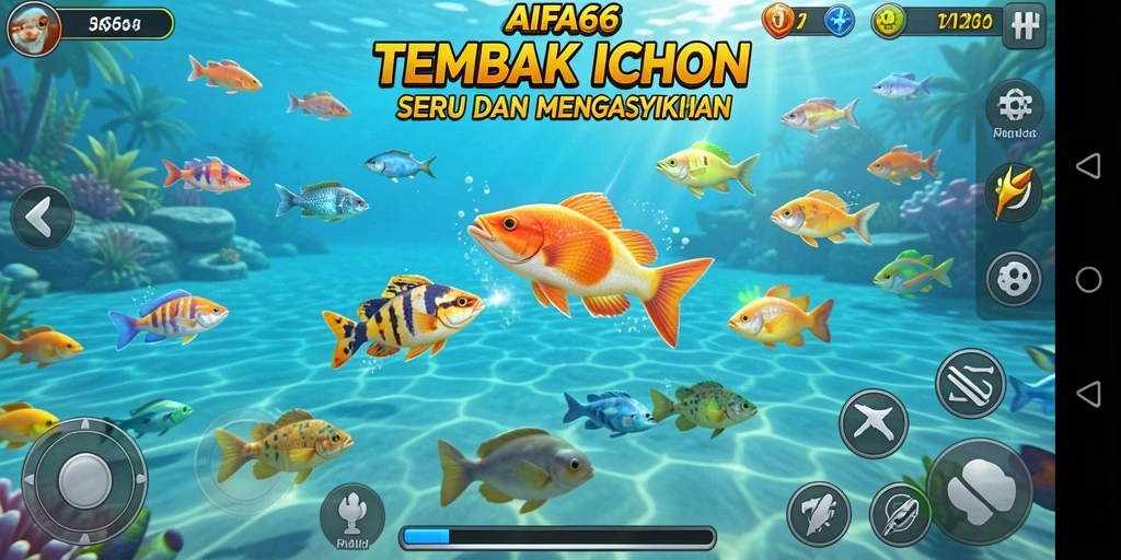 Tampilan gameplay AIFA66 yang seru saat menembak ikan.