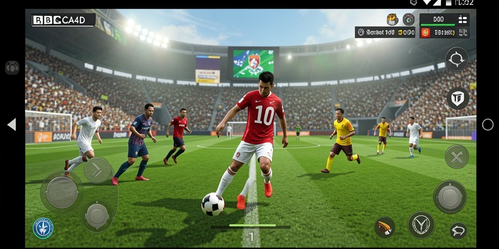 Tampilan menarik dari gameplay sepak bola di BBCA4D.
