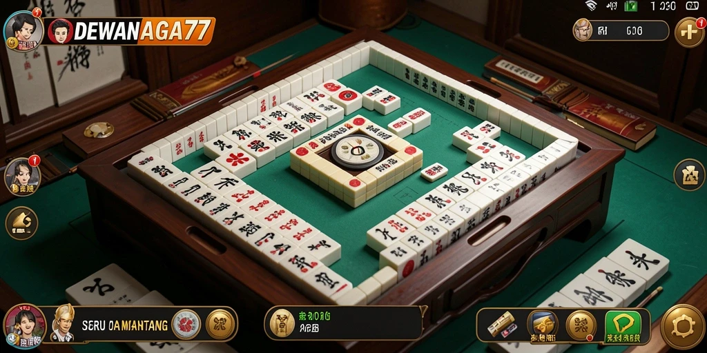 Tampilan menarik gameplay Mahjong dari DEWANAGA77.