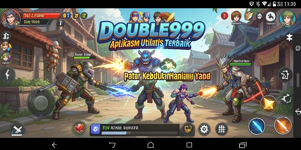 Tampilan utama aplikasi DOUBLE999 dengan berbagai fitur utilitas.