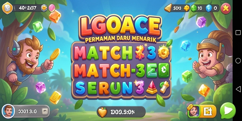 Tampilan gameplay menarik dalam LGOACE saat mencocokkan buah-buahan.