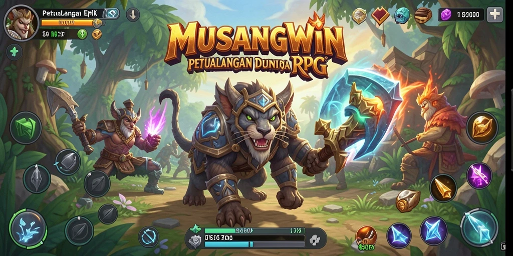 Tampilan screenshot <strong>MUSANGWIN</strong> dengan aksi petualangan RPG yang mendebarkan.