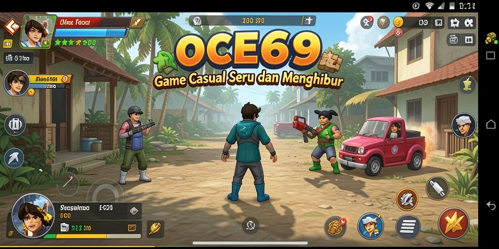Tampilan gameplay OCE69 yang seru dan penuh warna.