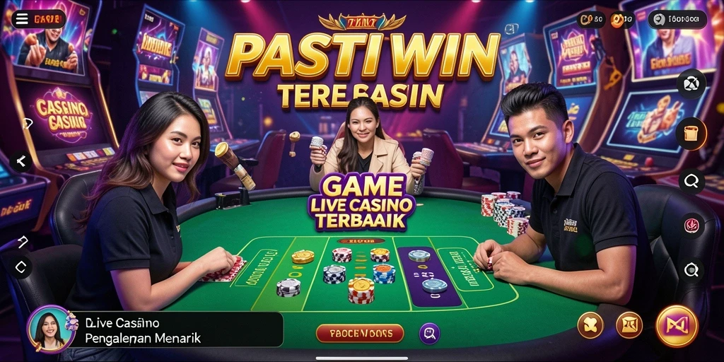 Tampilan utama gameplay Live Casino yang menarik di PASTIWIN.