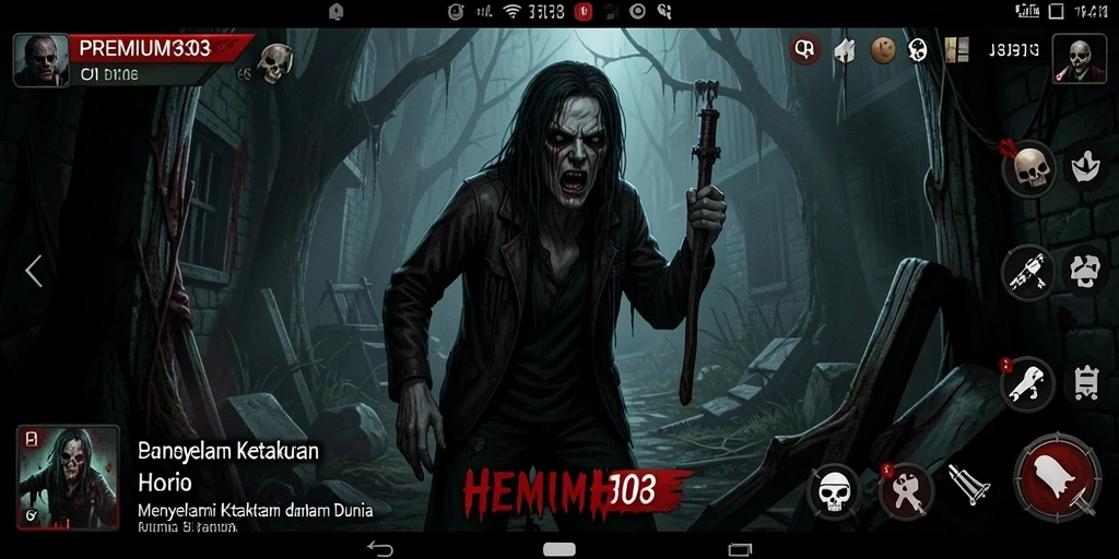 Tampilan gameplay PREMIUM303 yang menegangkan dan menakutkan.