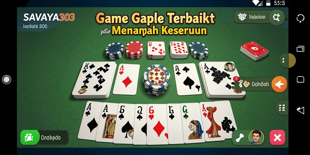 Screenshot gameplay Gaple SAVAYA303 menampilkan keseruan saat bermain.