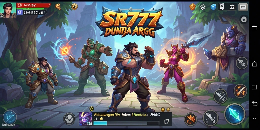 Tampilan mendebarkan gameplay ARPG SR777 dengan karakter yang beraksi.