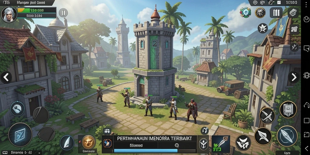 Screenshot T6 menunjukkan aksi menarik Tower Defense di gameplay.