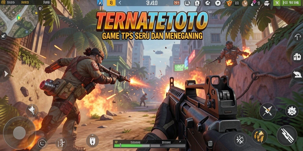 Tangkapan layar utama gameplay TPS TERNATETOTO dengan aksi pertempuran yang intens.
